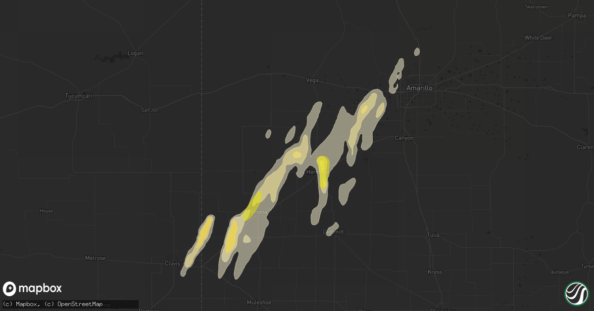 Hail map in Hereford, TX on October 7, 2018