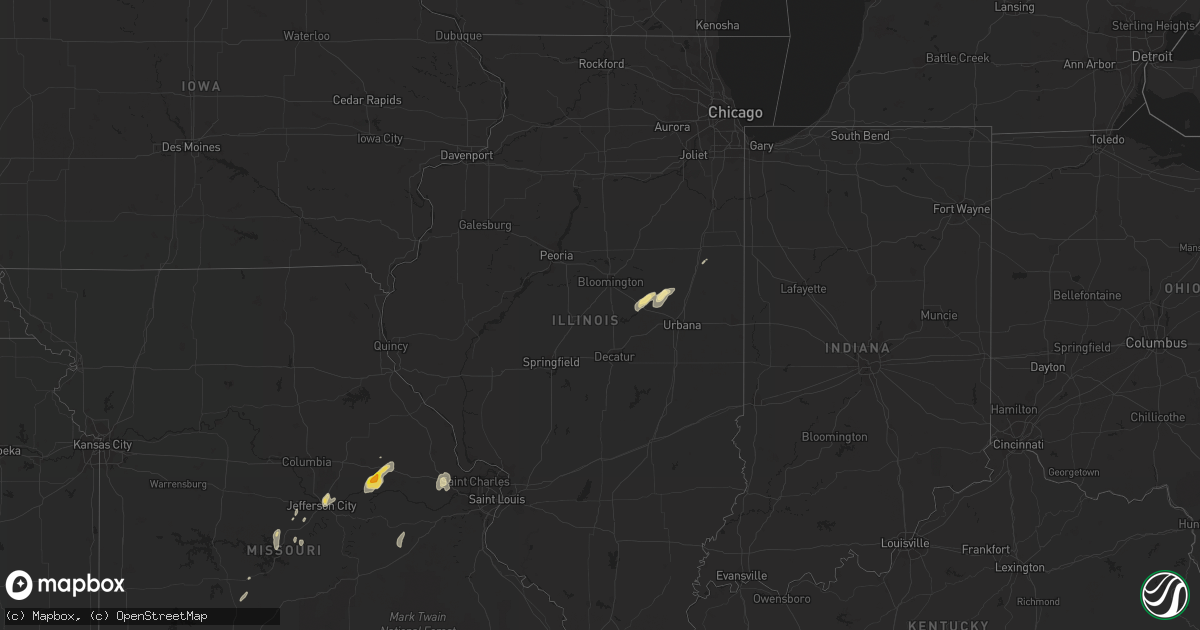 Hail map in Illinois on October 7, 2018