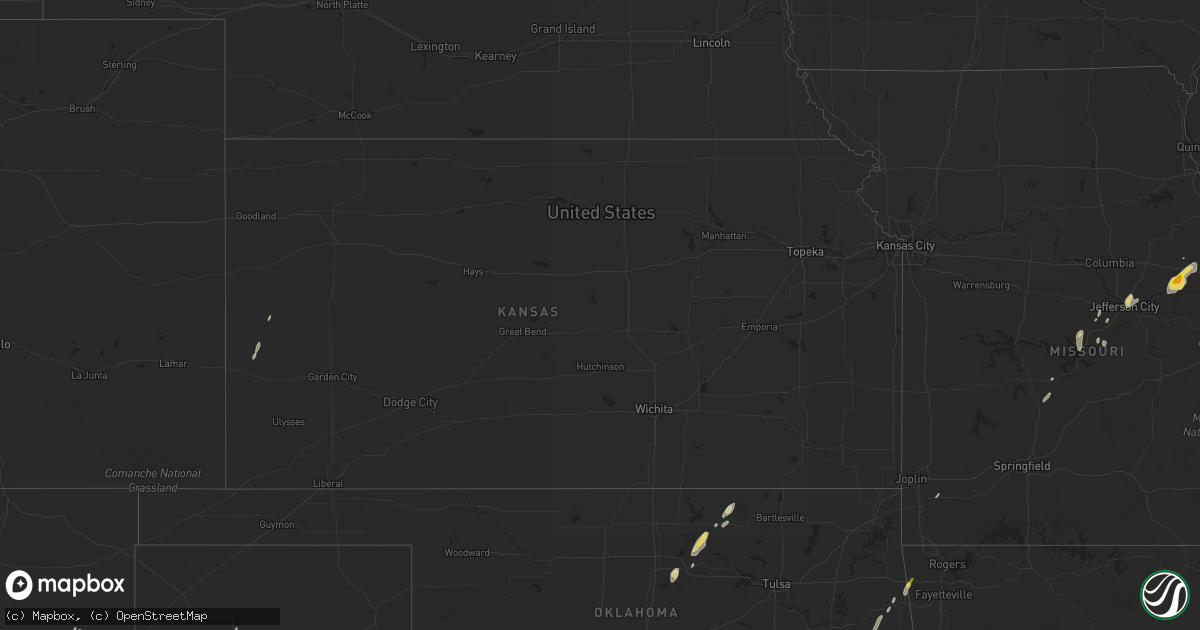 Hail map in Kansas on October 7, 2018