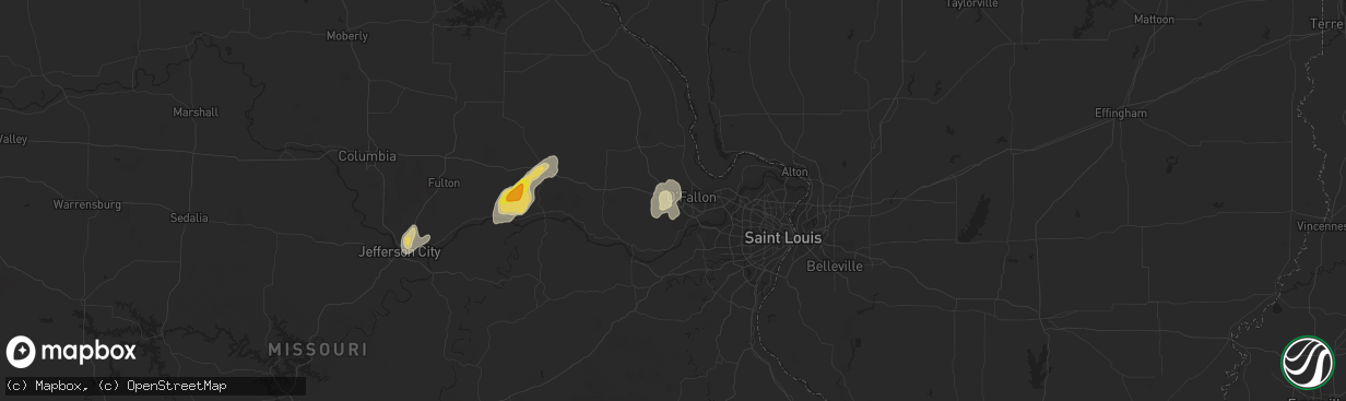 Hail map in Lake Saint Louis, MO on October 7, 2018