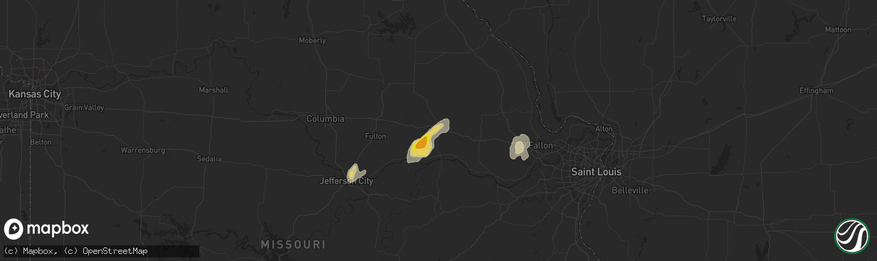 Hail map in New Florence, MO on October 7, 2018