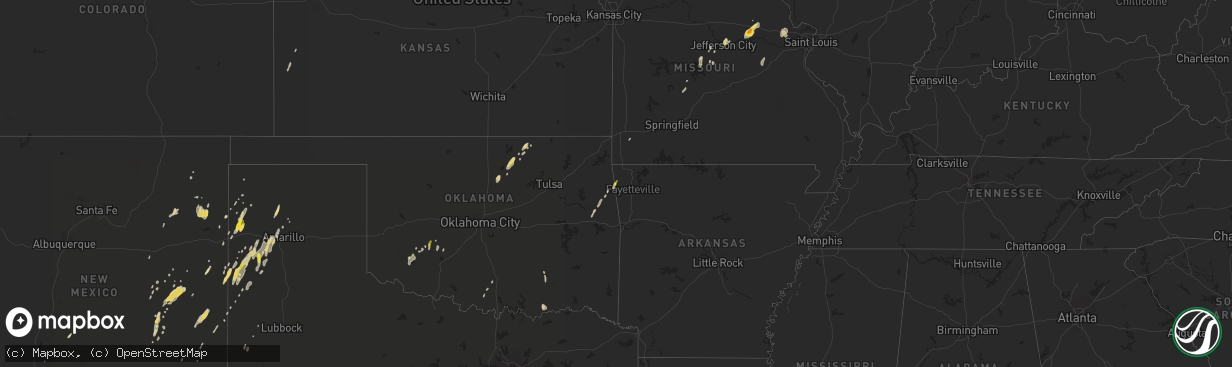 Hail map on October 7, 2018