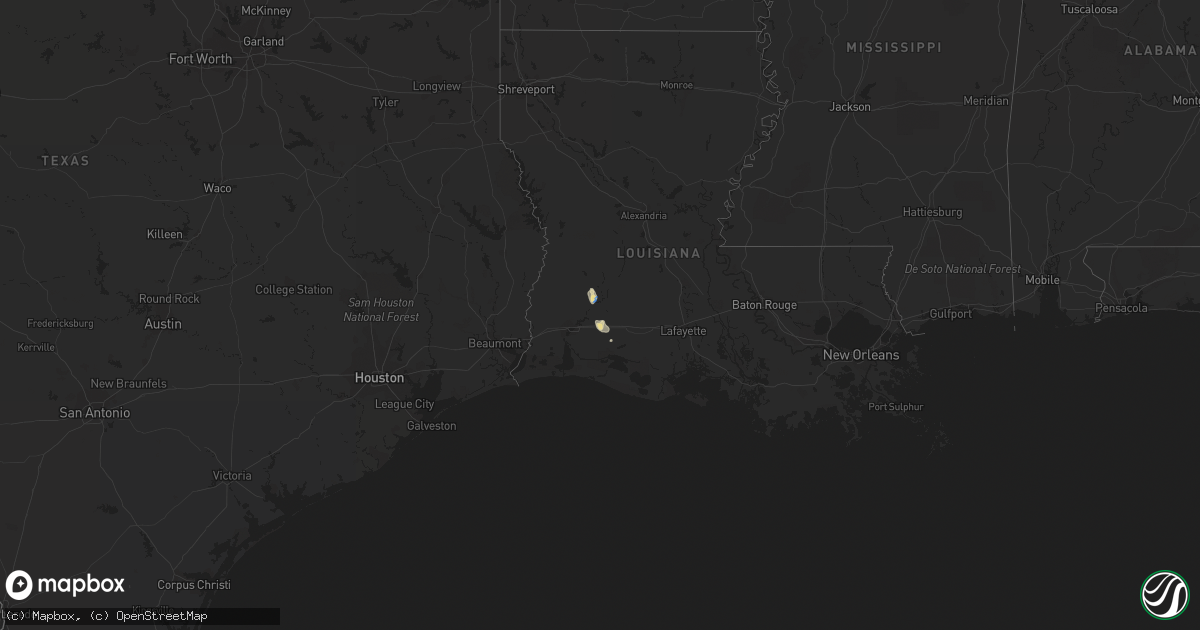 Hail map in Louisiana on October 7, 2019