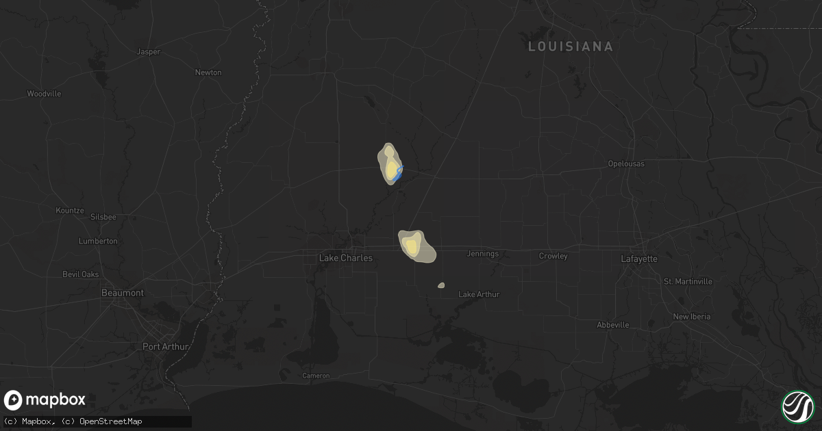 Hail map in Reeves, LA on October 7, 2019