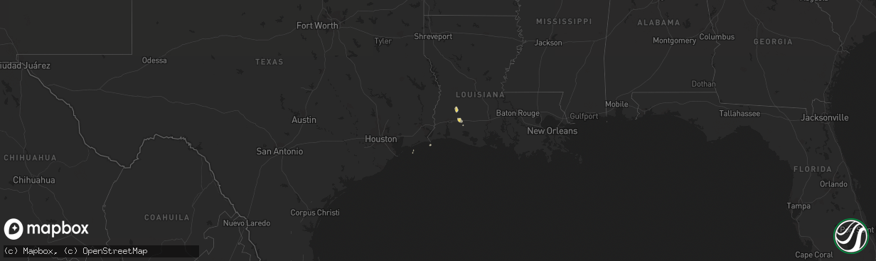 Hail map on October 7, 2019