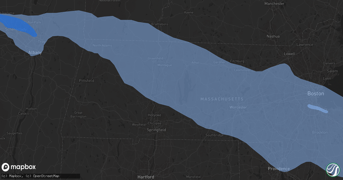 Hail map in Pawtucket, RI on October 7, 2020
