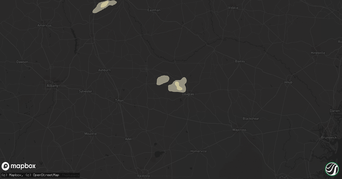 Hail map in Ambrose, GA on October 7, 2021