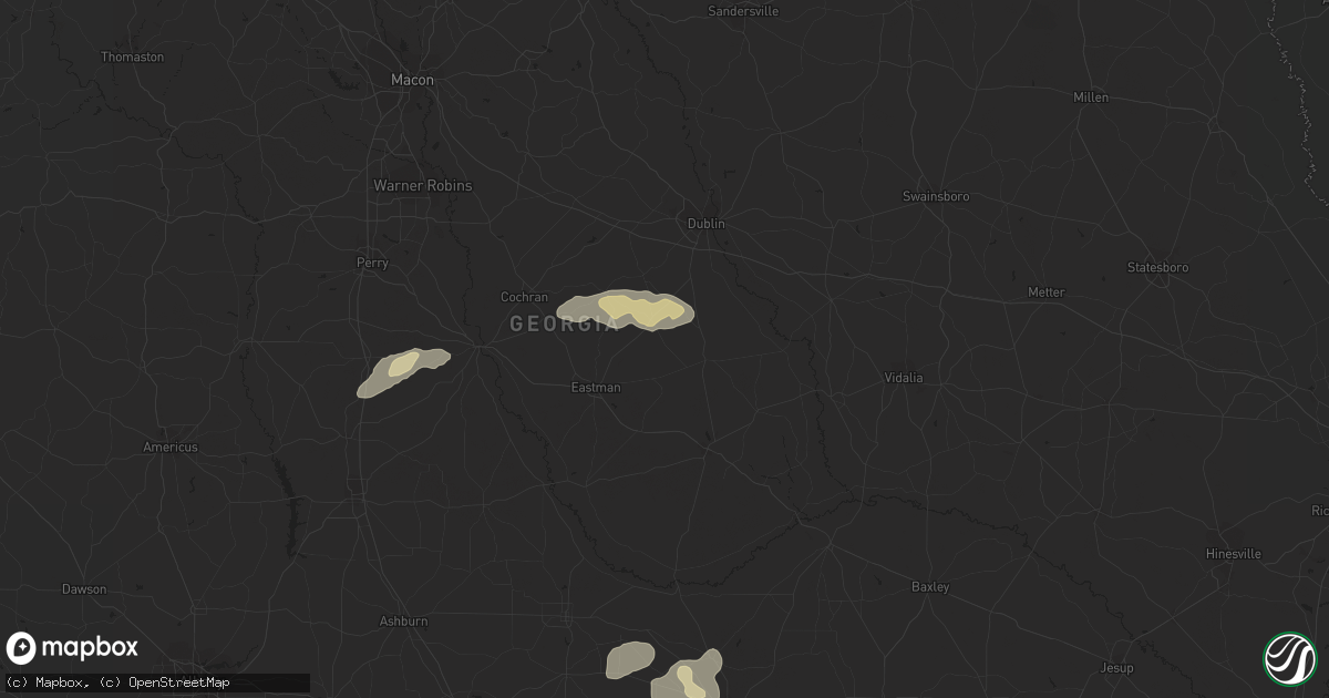Hail map in Cadwell, GA on October 7, 2021