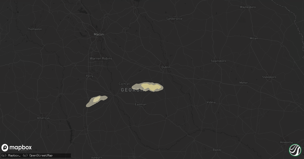 Hail map in Dexter, GA on October 7, 2021
