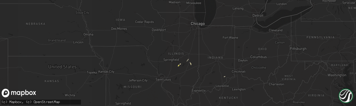 Hail map in Illinois on October 7, 2021