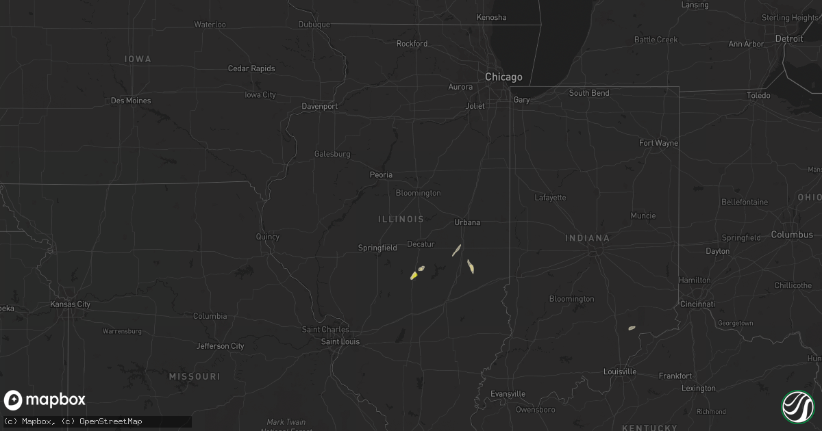 Hail map in Illinois on October 7, 2021