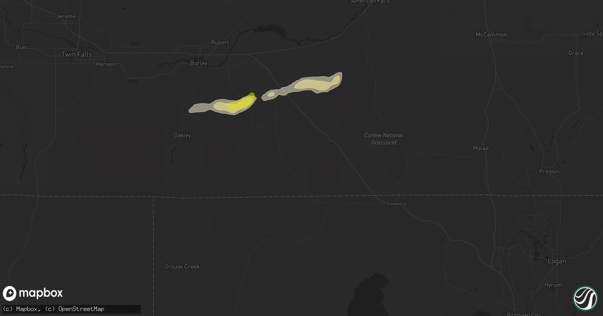 Hail map in Malta, ID on October 7, 2021