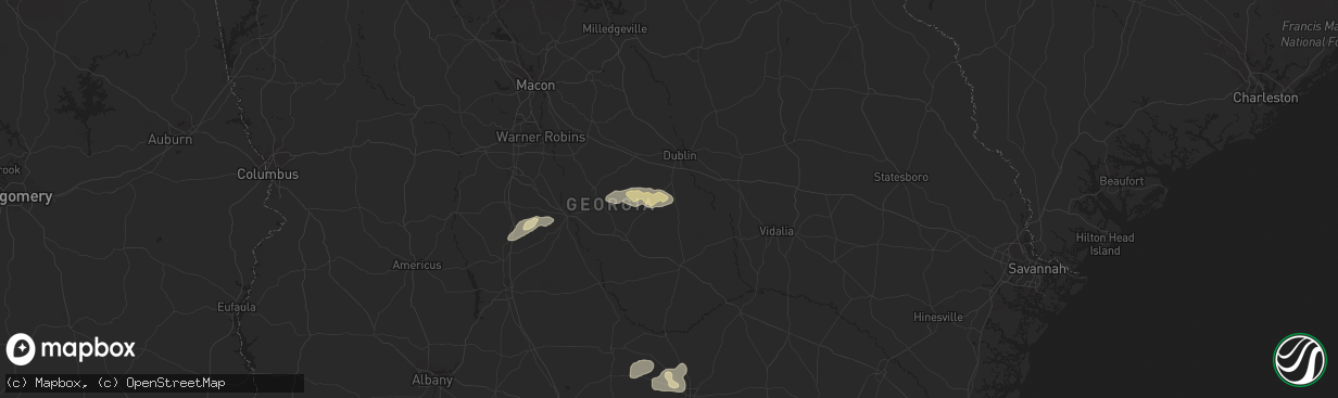 Hail map in Rentz, GA on October 7, 2021