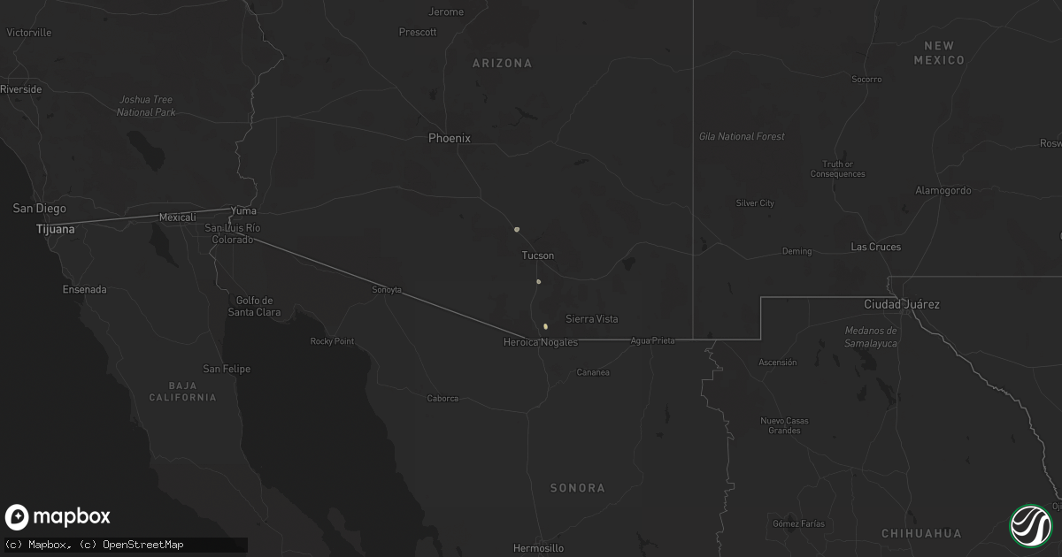 Hail map in Arizona on October 7, 2022