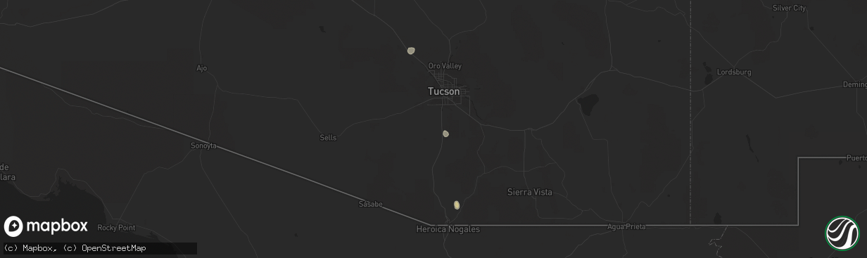 Hail map in Nogales, AZ on October 7, 2022