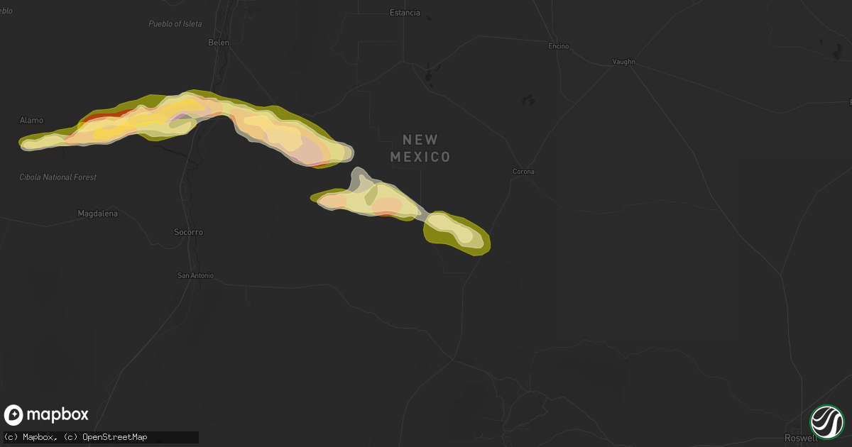 Hail map in Claunch, NM on October 7, 2025
