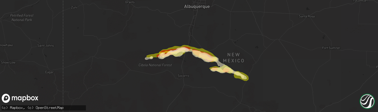 Hail map in La Joya, NM on October 7, 2025
