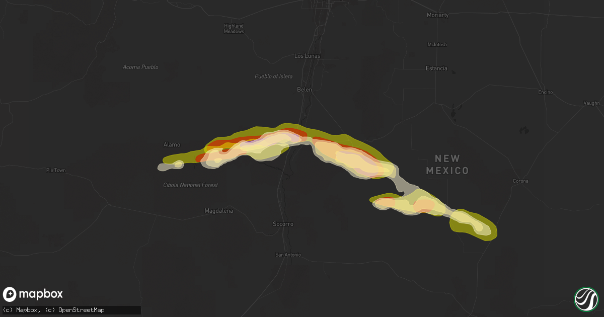 Hail map in La Joya, NM on October 7, 2025