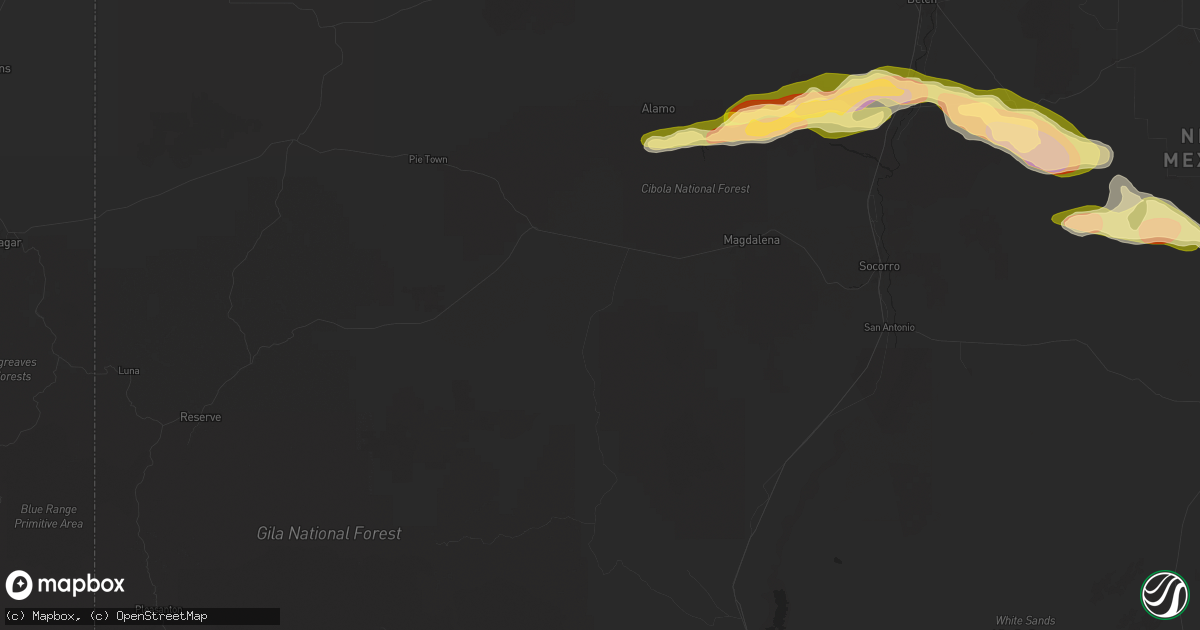 Hail map in Magdalena, NM on October 7, 2025