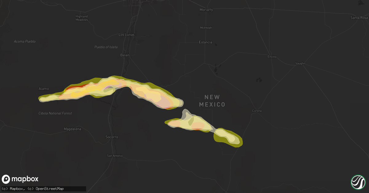 Hail map in Mountainair, NM on October 7, 2025