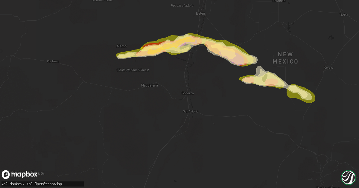 Hail map in Socorro, NM on October 7, 2025