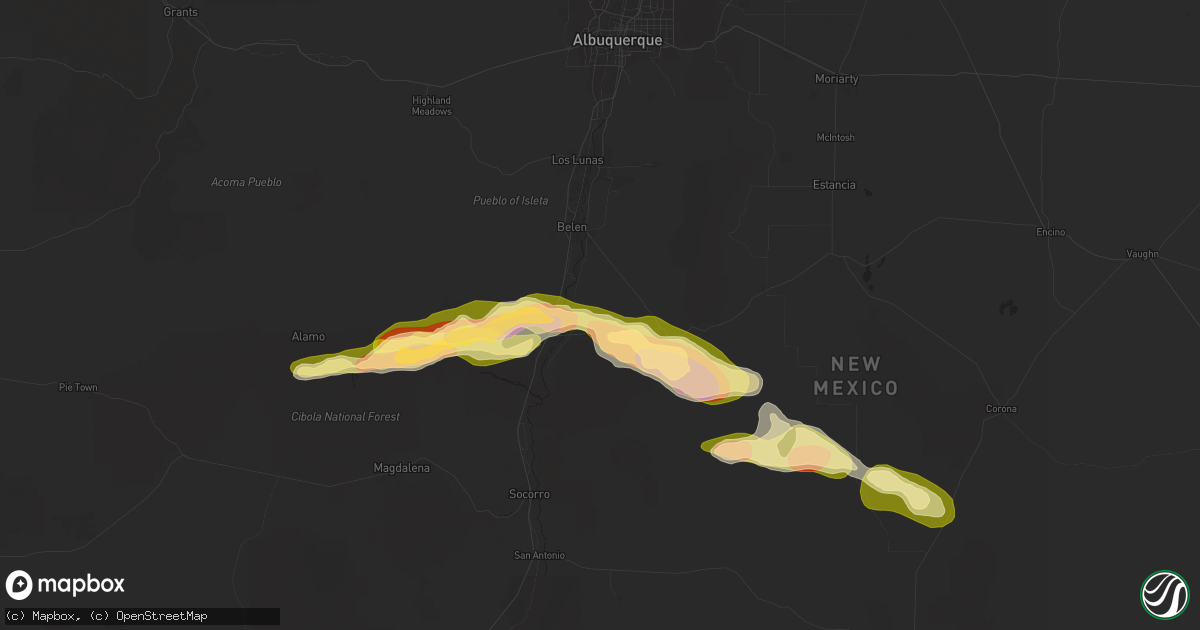 Hail map in Veguita, NM on October 7, 2025
