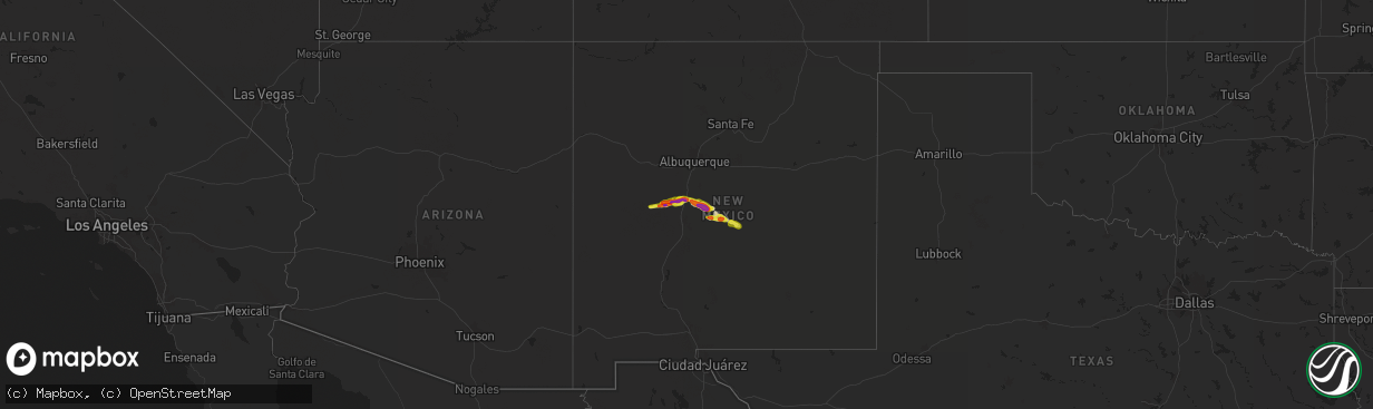 Hail map on October 7, 2025
