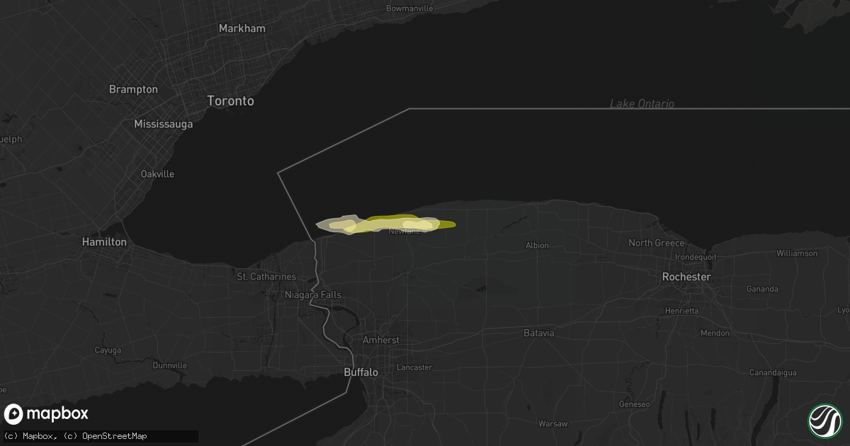 Hail map in Appleton, NY on October 7, 2026