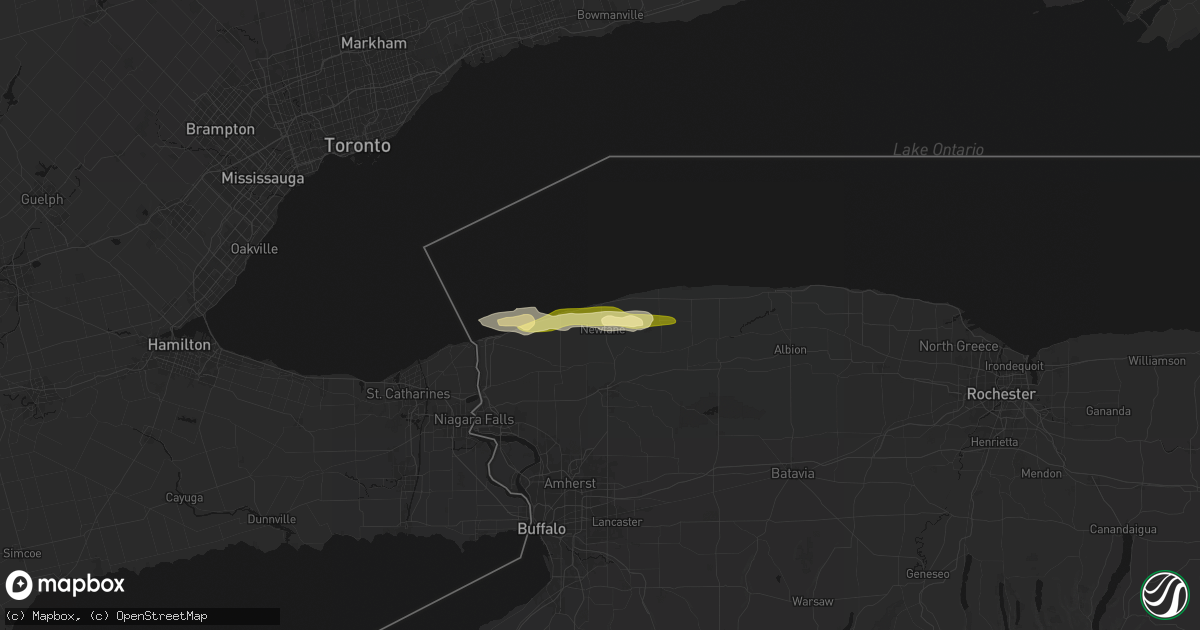 Hail map in Burt, NY on October 7, 2026