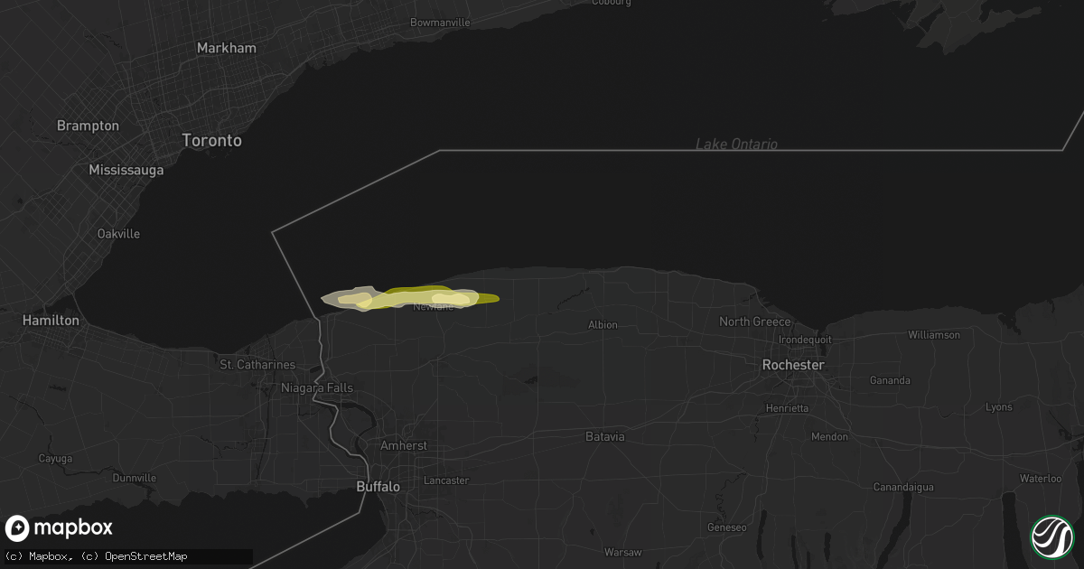 Hail map in Lyndonville, NY on October 7, 2026