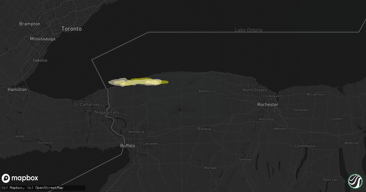 Hail map in Medina, NY on October 7, 2026