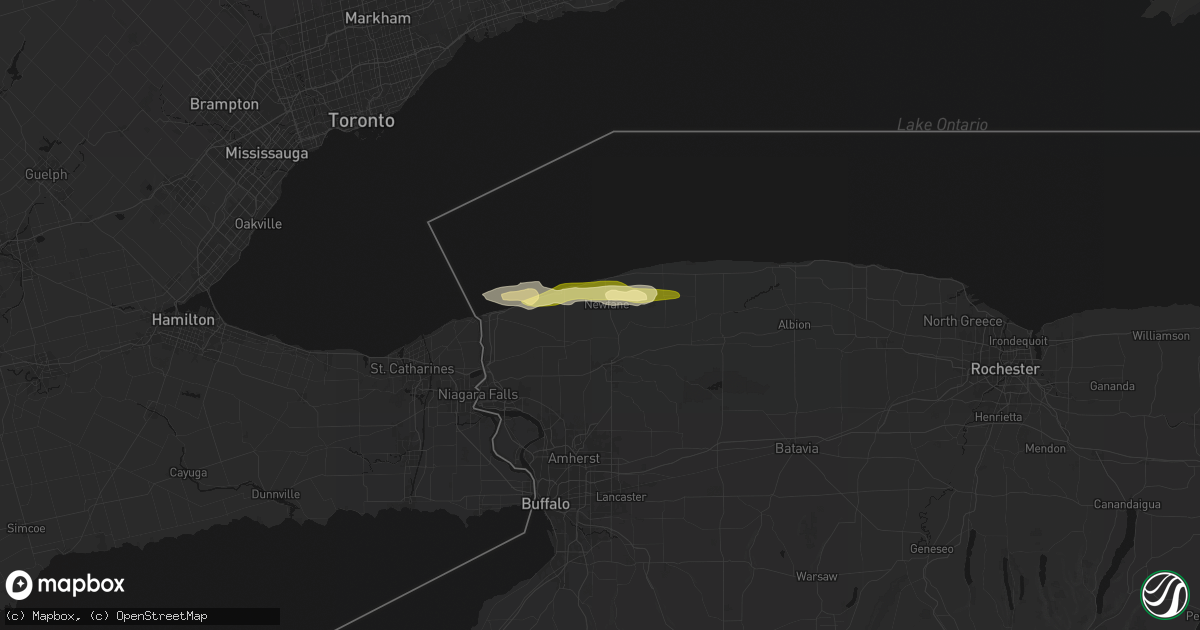Hail map in Newfane, NY on October 7, 2026