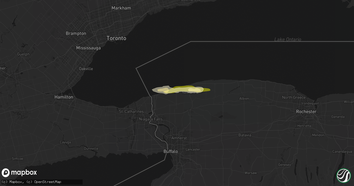 Hail map in Wilson, NY on October 7, 2026