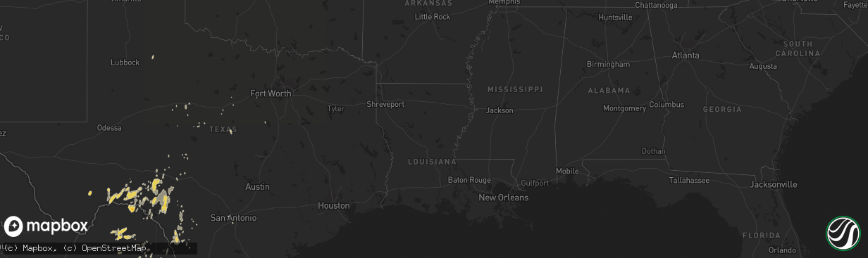Hail map on October 8, 2011