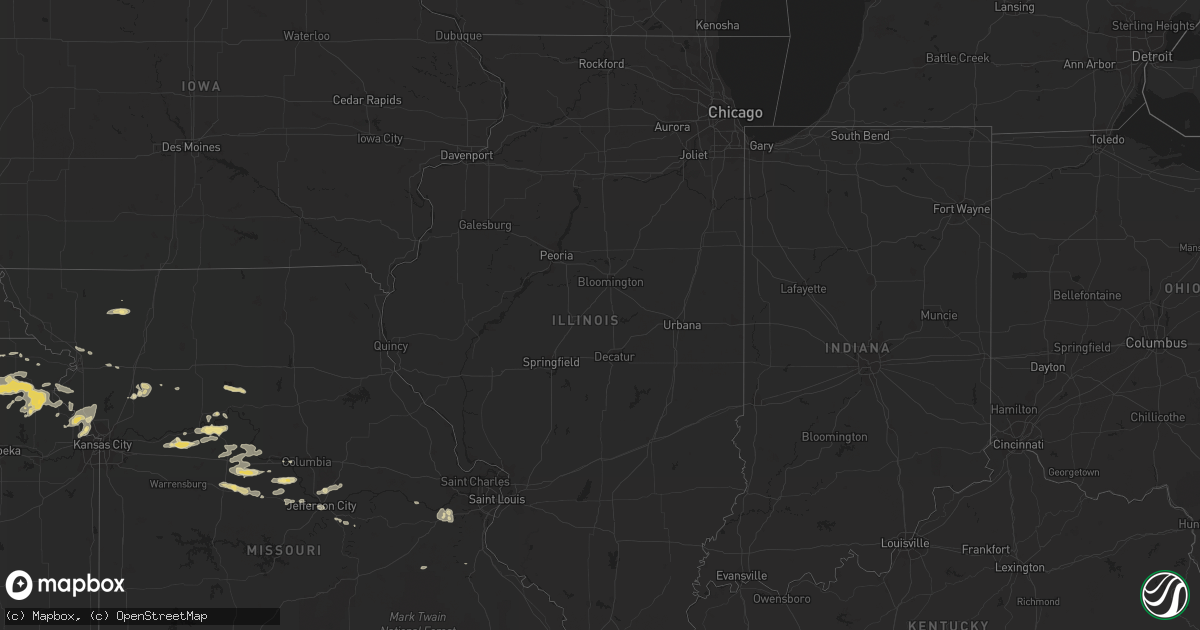 Hail map in Illinois on October 8, 2014