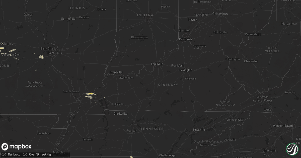 Hail map in Kentucky on October 8, 2014