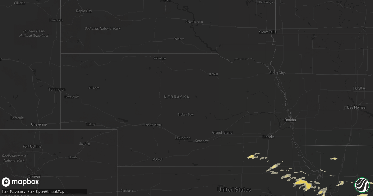 Hail map in Nebraska on October 8, 2014
