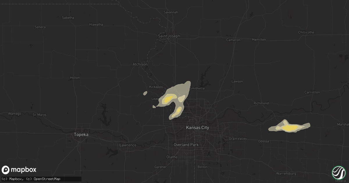 Hail map in Platte City, MO on October 8, 2014