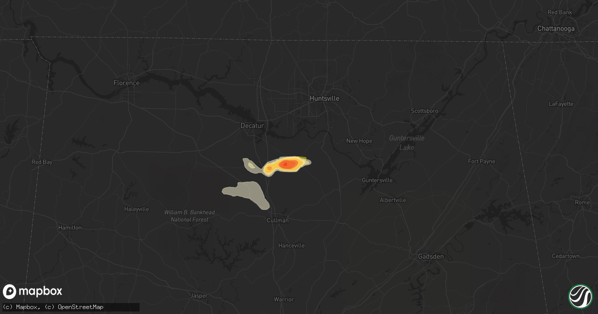 Hail map in Somerville, AL on October 8, 2014