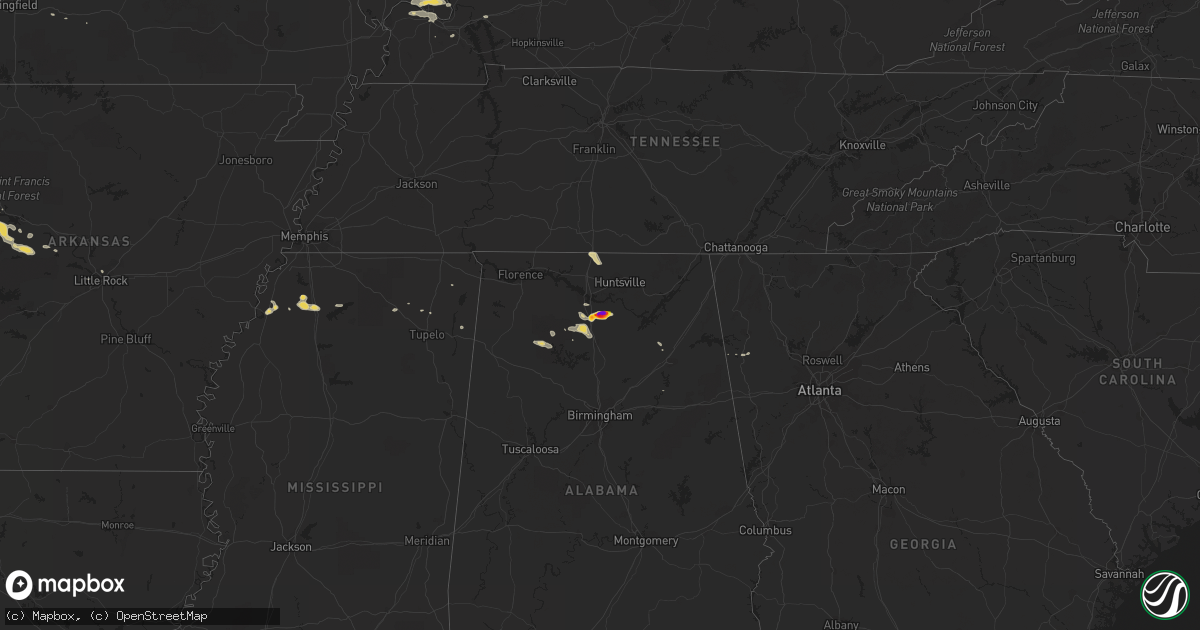 Hail map on October 8, 2014