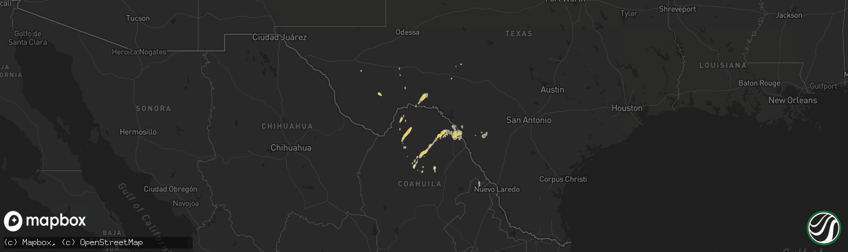 Hail map on October 8, 2015