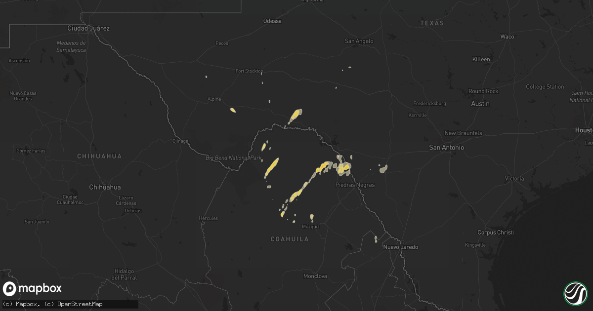 Hail map on October 8, 2015