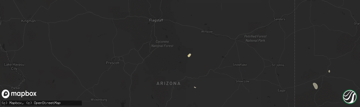 Hail map in Happy Jack, AZ on October 8, 2016