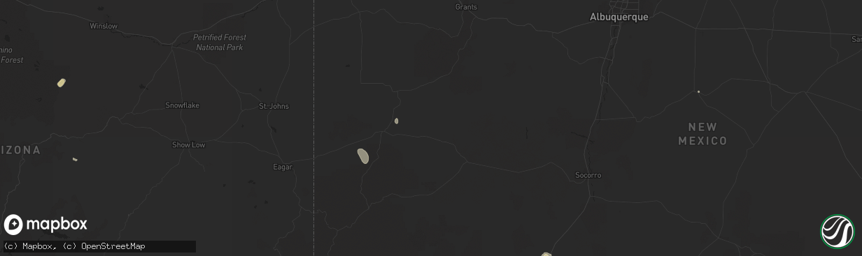 Hail map in Pie Town, NM on October 8, 2016