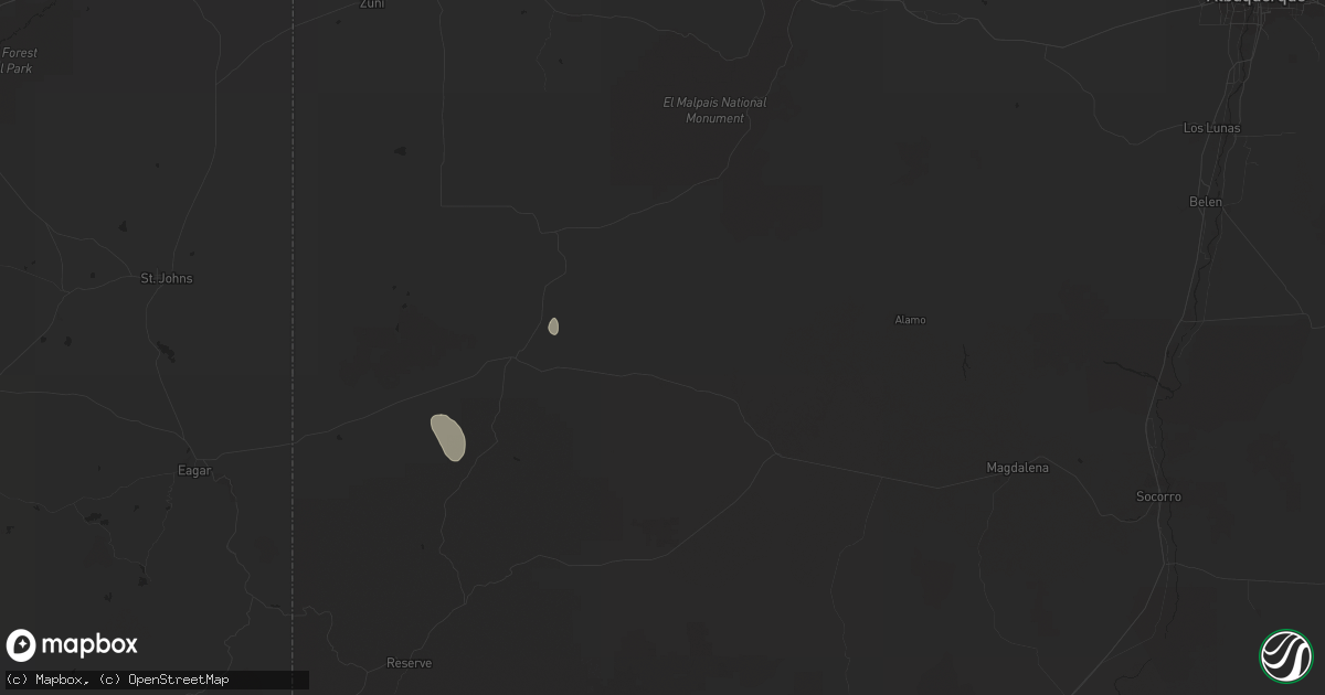 Hail map in Pie Town, NM on October 8, 2016