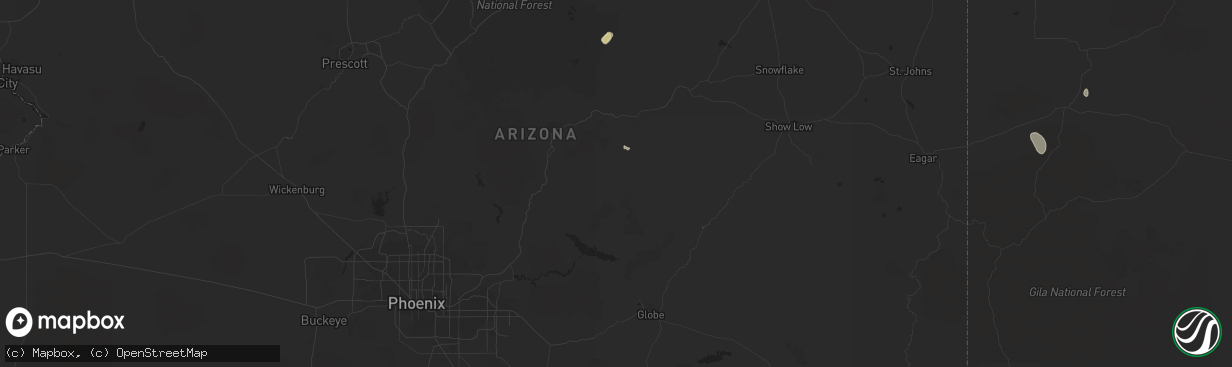 Hail map in Young, AZ on October 8, 2016