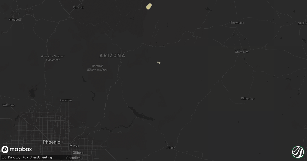 Hail map in Young, AZ on October 8, 2016