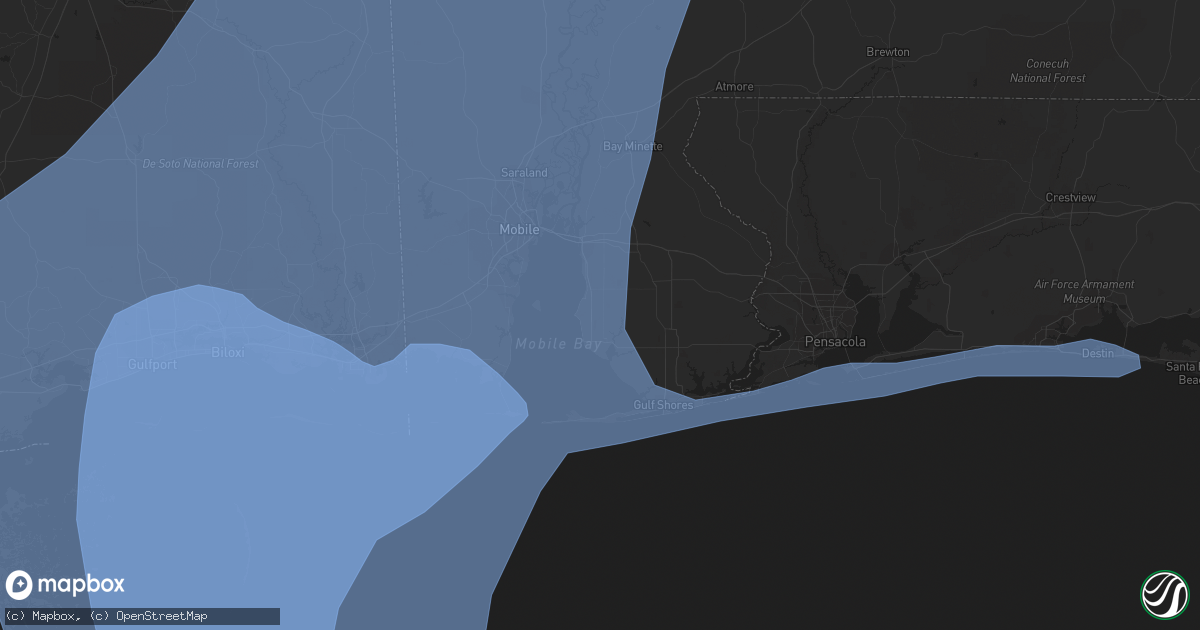 Hail map in Fairhope, AL on October 8, 2017