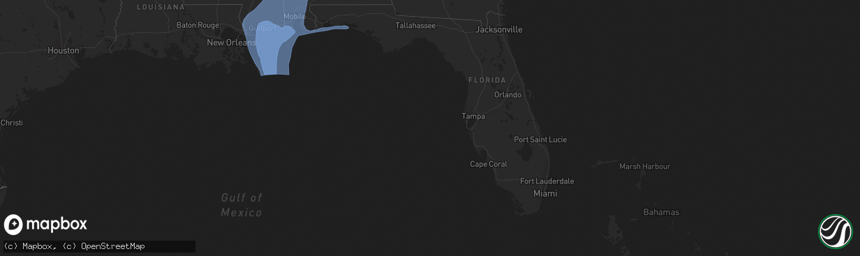 Hail map in Florida on October 8, 2017