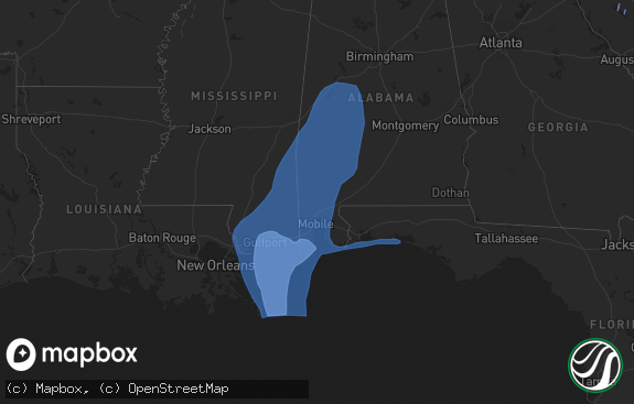 Hail map preview on 10-08-2017